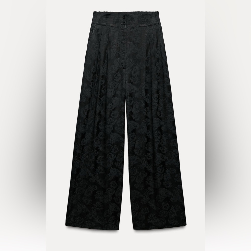 Zara Black Wide-Leg Pants - Picture 4 of 8
